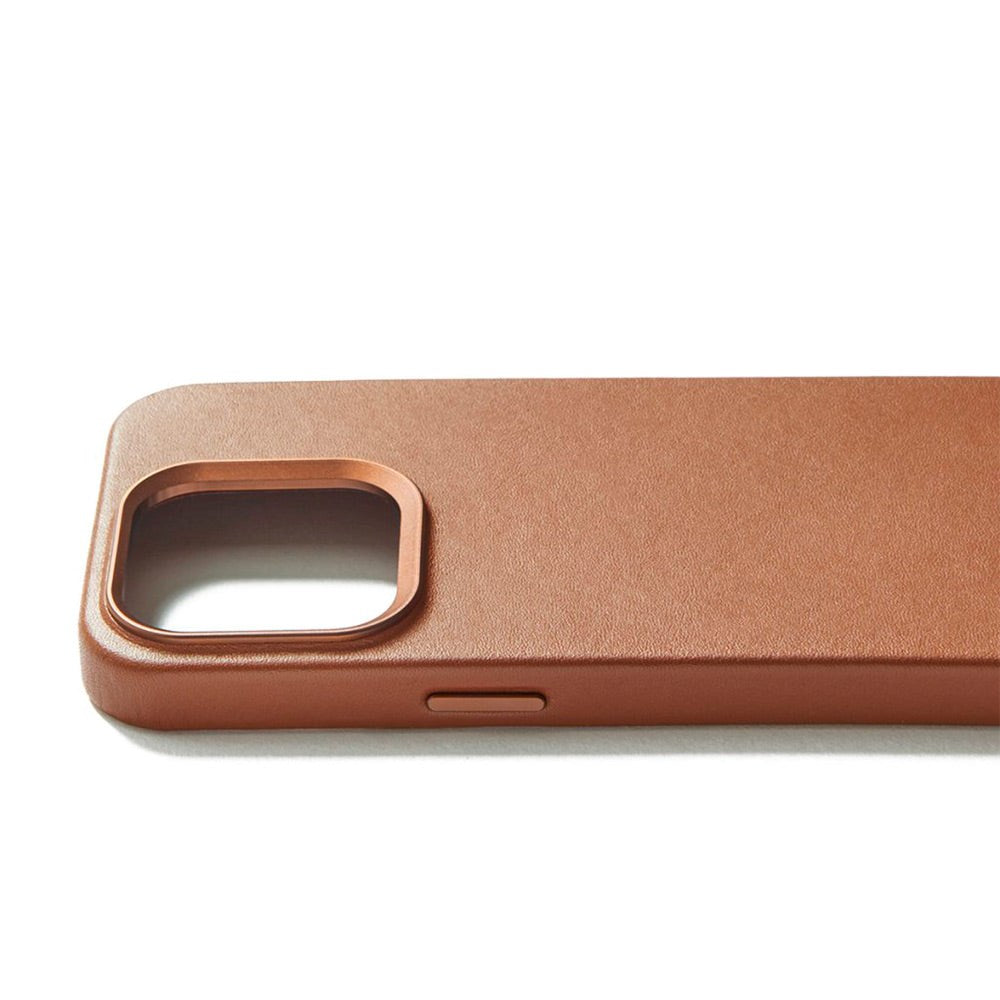 Mujjo iPhone 15 Pro Leather Cover - MagSafe Kompatibel - Brun