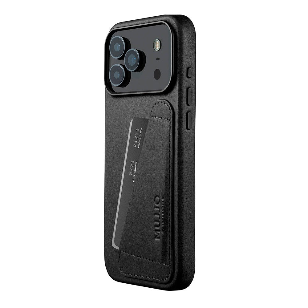 iPhone 17 Pro Max Mujjo Wallet Leather Cover - MagSafe Kompatibel - Black