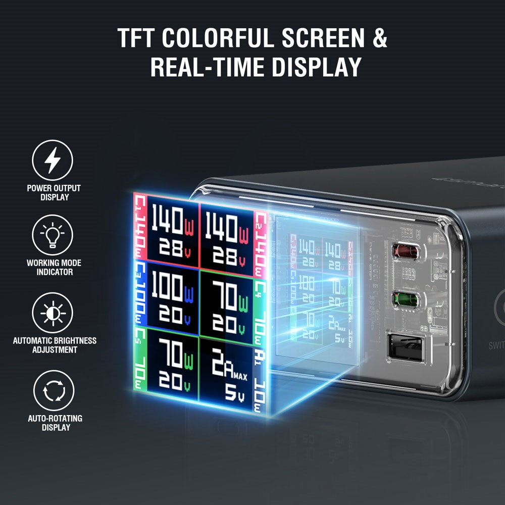 4smarts Lucid GaN DIY 360W Bordoplader - 5x USB-C & 1x USB-A - Grå