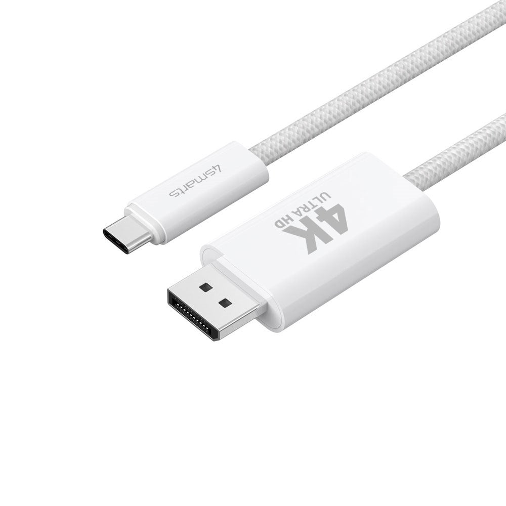 4smarts 2m USB-C til DisplayPort Kabel - Hvid