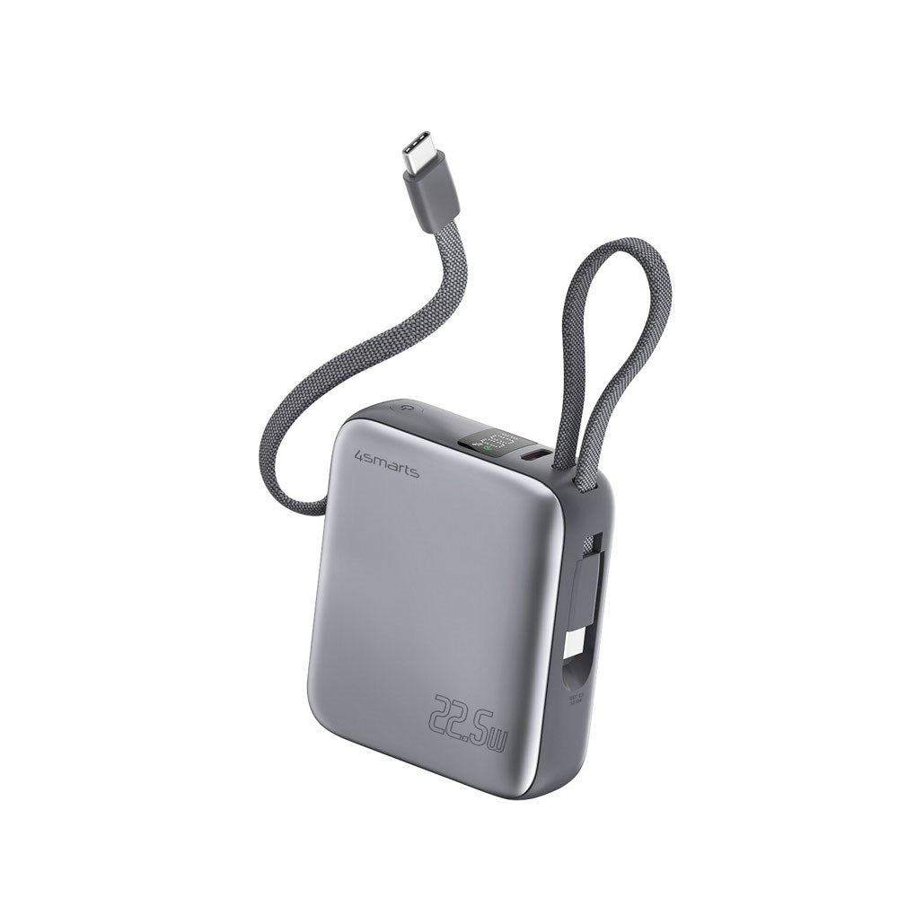 4smarts Pocket Dual Cord 22.5W PowerBank - 10.000 mAh - Space Grey