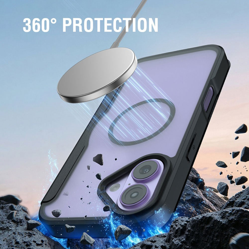 4smarts iPhone 17 Urban Pro Cover - MagSafe Kompatibel - Gennemsigtig / Sort