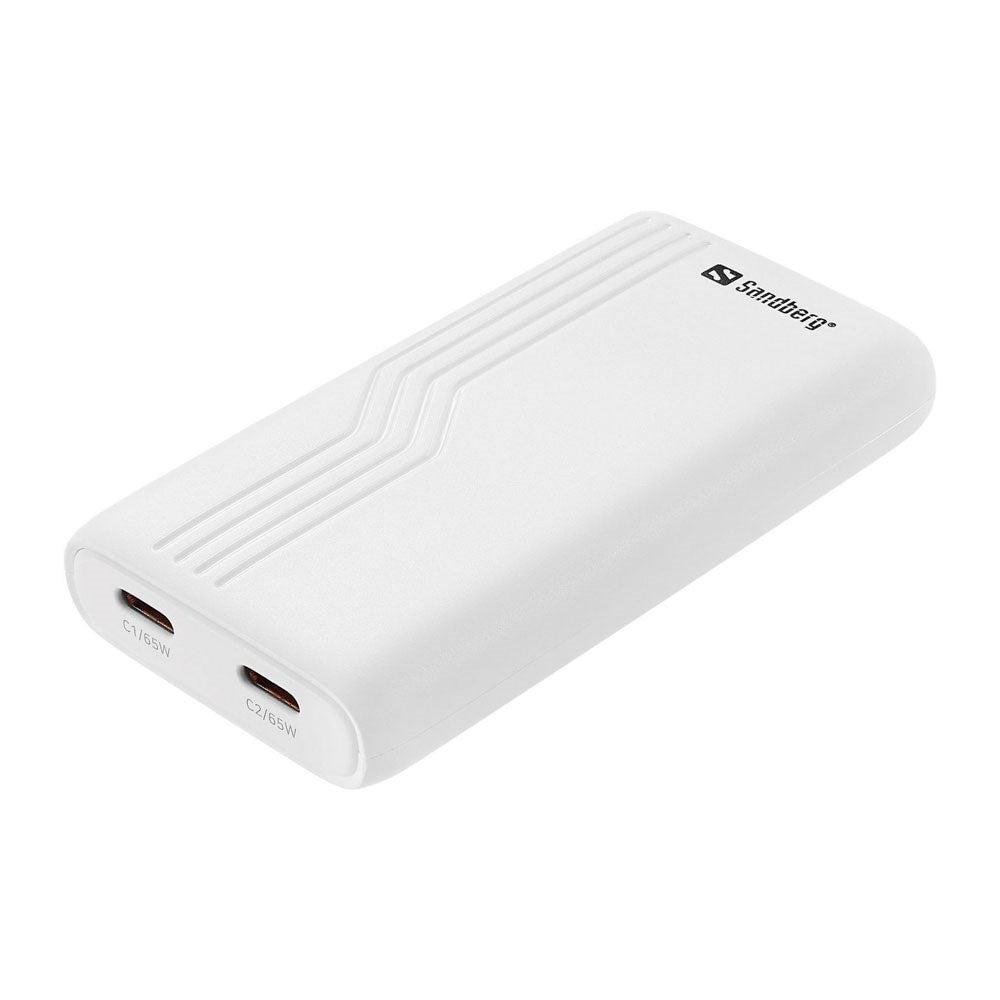Sandberg 4-i-1 Rejse Vægoplader - 2x USB-C - 65W - EU / UK / AUS - Hvid