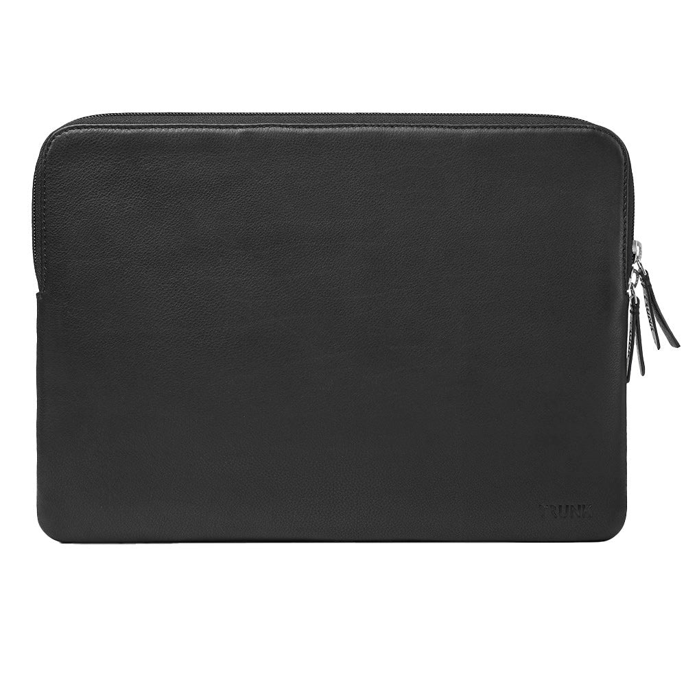 Trunk Ægte Læder Sleeve til Bærbar PC 13" (32 x 23 x 2 cm) - Black