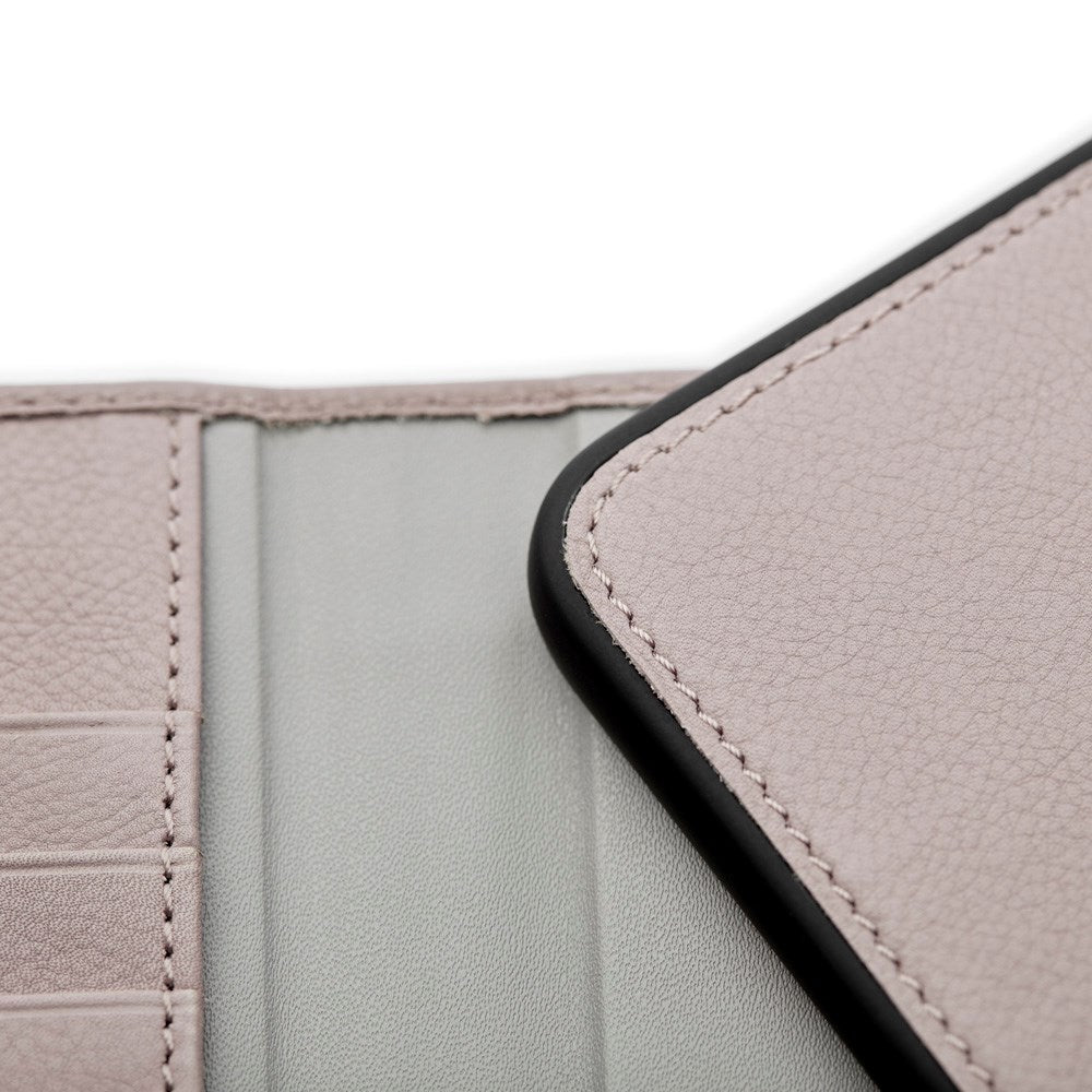Trunk iPhone 12 Mini Ægte Læder Cover - 2-i-1 Design - Lyserød
