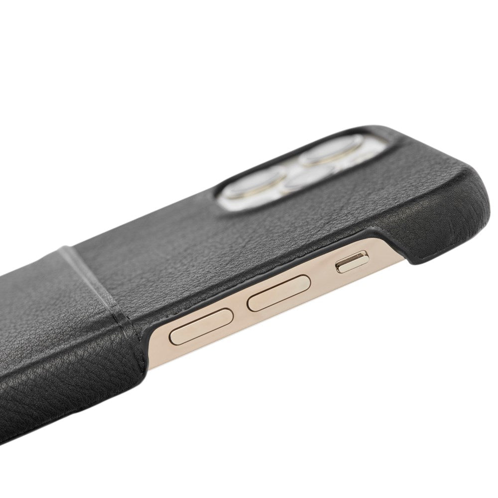 Trunk iPhone 11 / XR Ægte Læder Mobil Cover m. Kortlomme - Sort