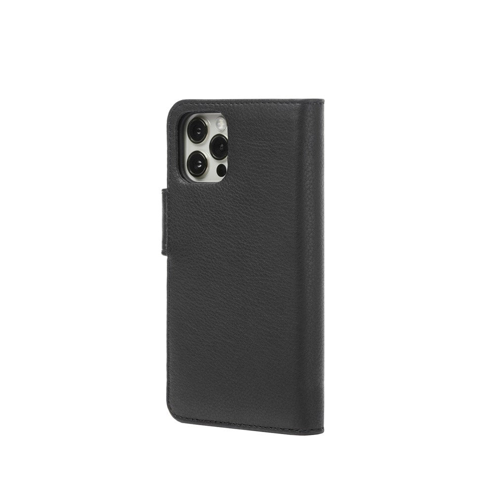 Trunk iPhone 13 Pro Max Ægte Læder Cover - 2-i-1 Design - Sort