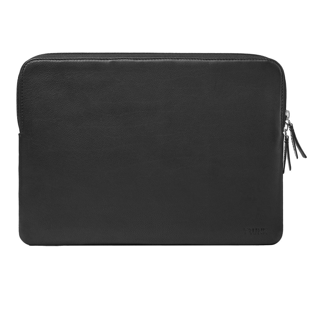 Trunk Ægte Læder Sleeve til Bærbar PC 14" (33 x 23,5 x 2 cm) - Black