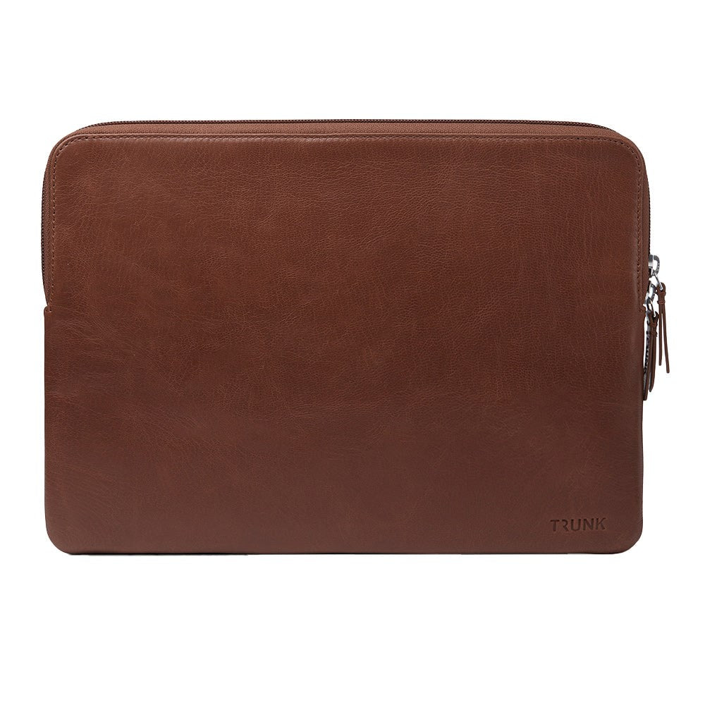 Trunk Ægte Læder Sleeve til Bærbar PC 14" (33 x 23,5 x 2 cm) - Brown