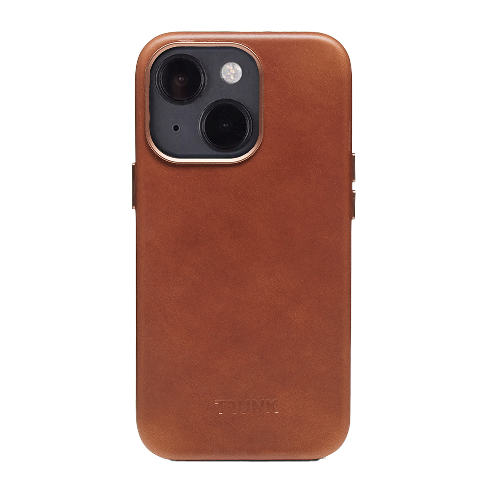 iPhone 13 Trunk Ægte Læder Bagside Cover - Brun