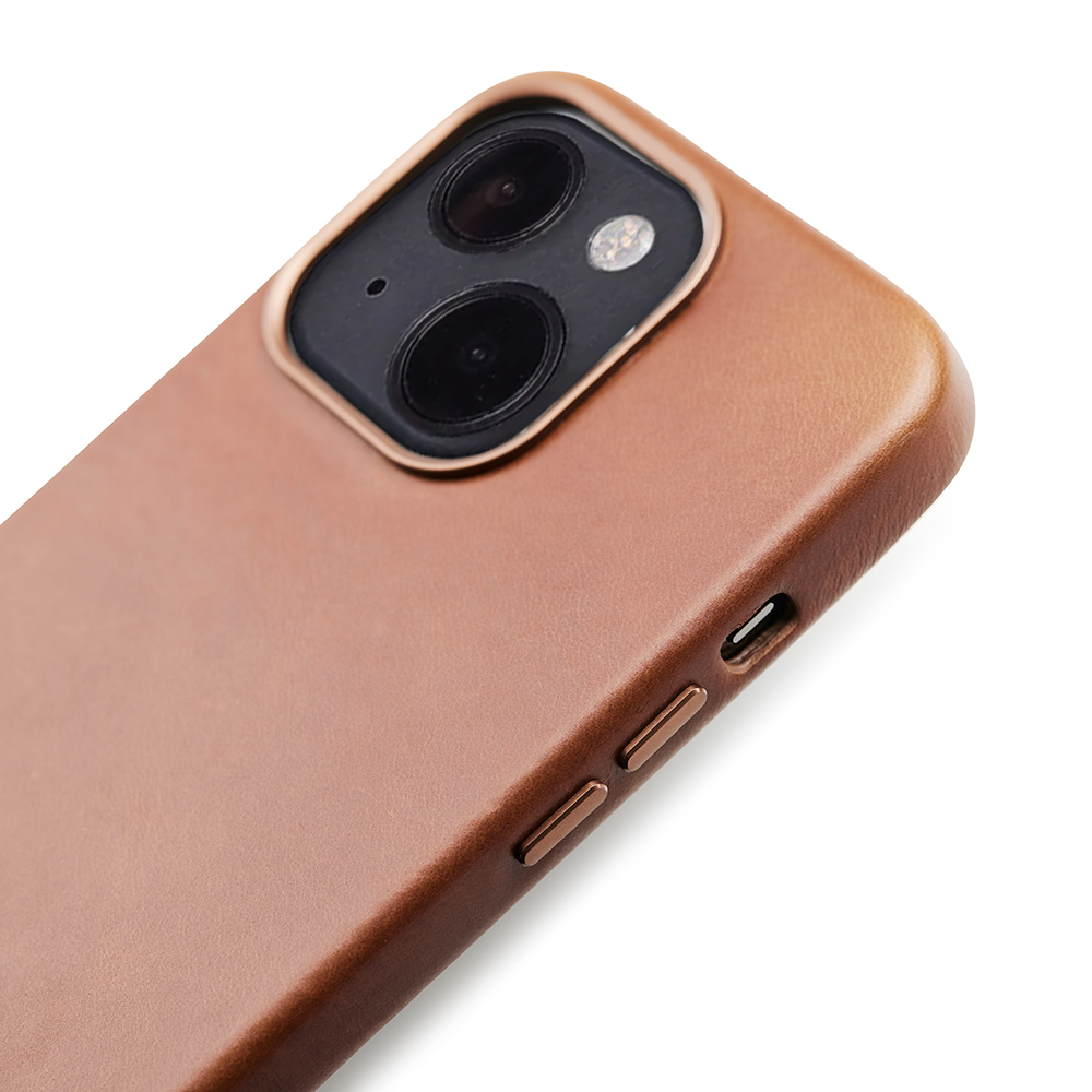 iPhone 13 Trunk Ægte Læder Bagside Cover - Brun