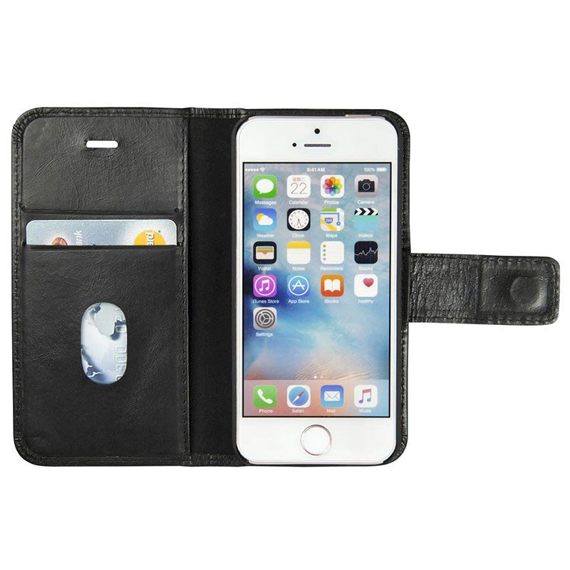 iPhone SE / 5 / 5s dbramante1928 Lynge Ægte Læder Cover m. Aftageligt Cover Sort