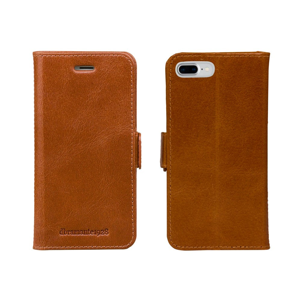 iPhone 8 Plus / 7 Plus / 6 Plus - dbramante1928 Copenhagen Ægte Læder Flip Cover m. Pung - Tan