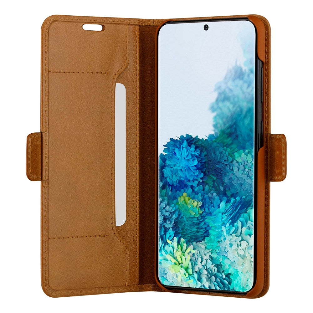 Samsung Galaxy S20+ (Plus) - dbramante1928 Copenhagen Slim Ægte Læder Flip Cover m. Pung - Tan