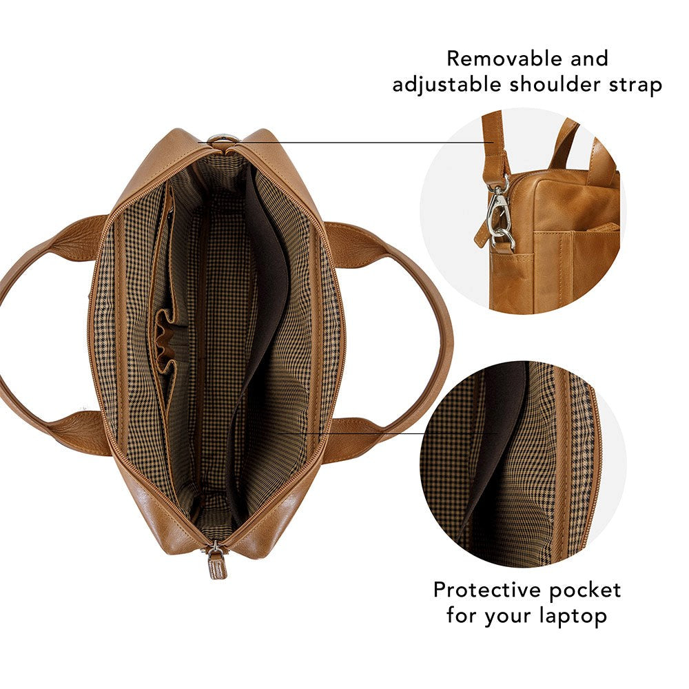 dbramante1928 Amalienborg Business Ægte Læder MacBook / Laptop Taske (260 x 360mm) 2. Gen - Tan