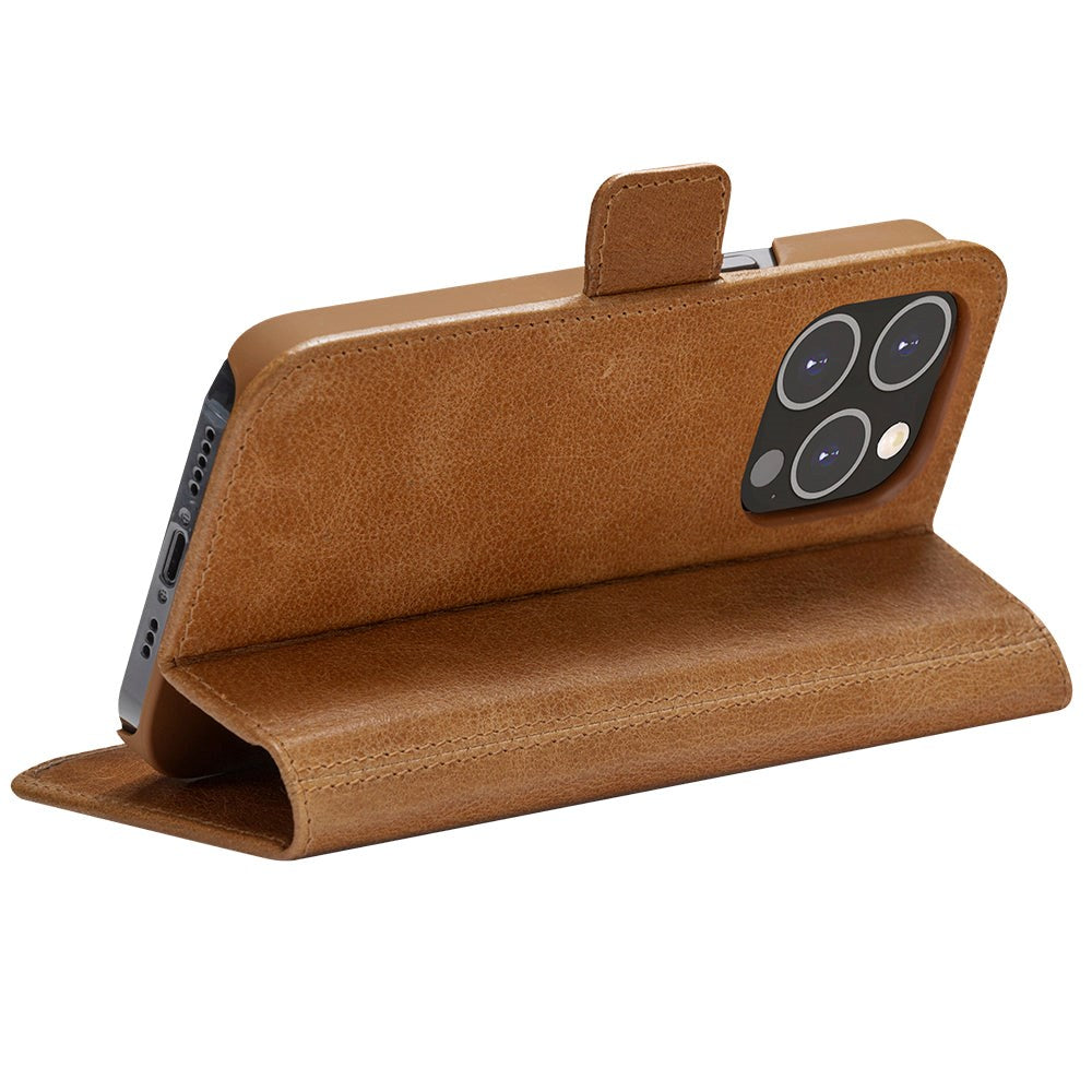 iPhone 14 Pro Max dbramante1928 Copenhagen Slim Læder Flip Cover m. Pung - Tan
