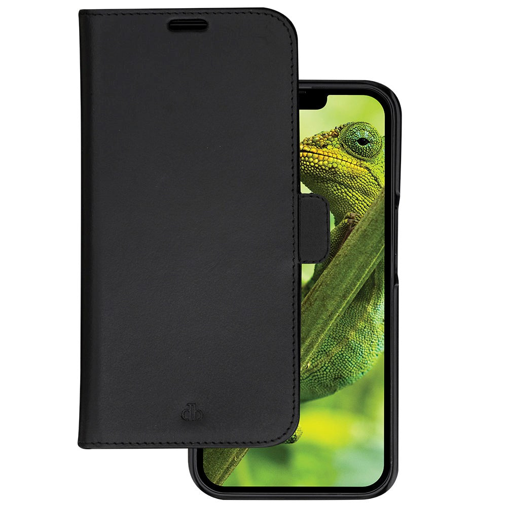 iPhone 14 dbramante1928 Lynge Ægte Læder Magnet Flip Cover - Sort