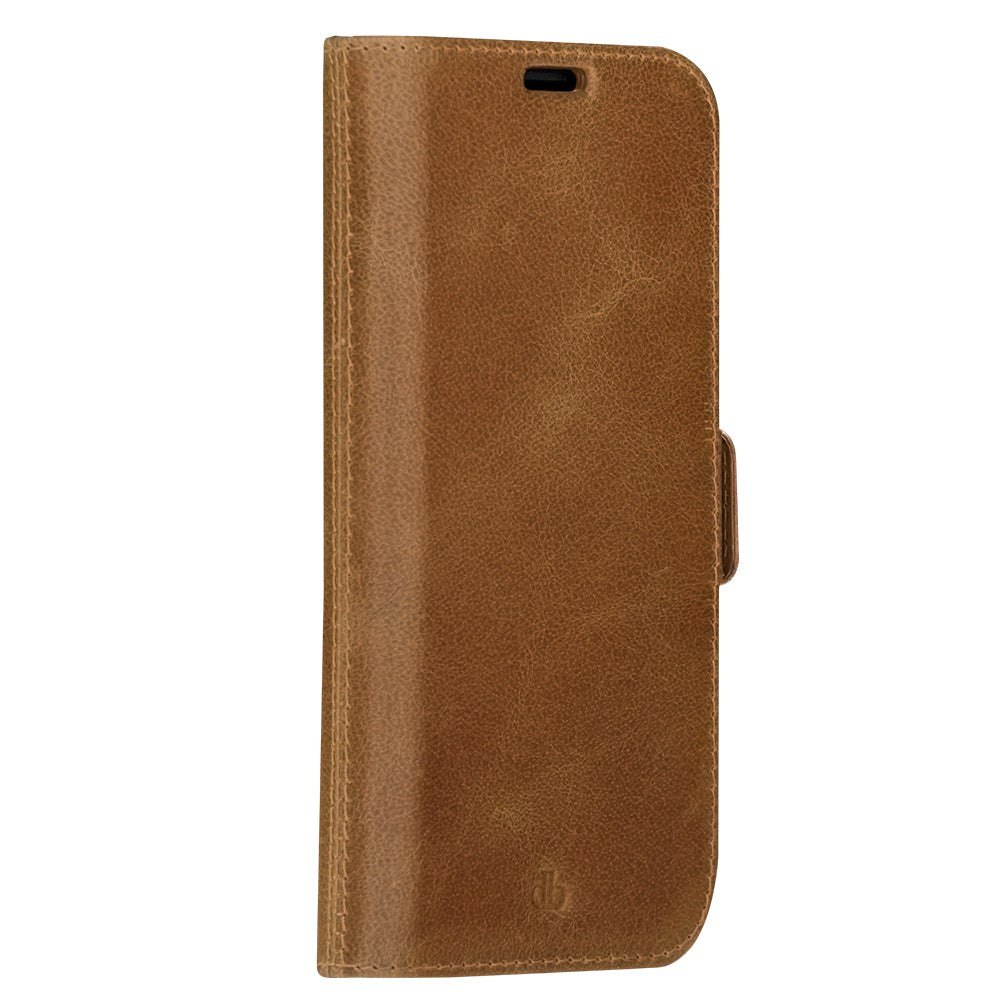 iPhone 14 Pro Max dbramante1928 Lynge Ægte Læder Magnet Flip Cover - Tan