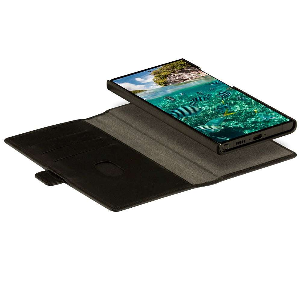 Samsung Galaxy S23 Ultra dbramante1928 Lynge Ægte Læder Magnet Flip Cover - Black