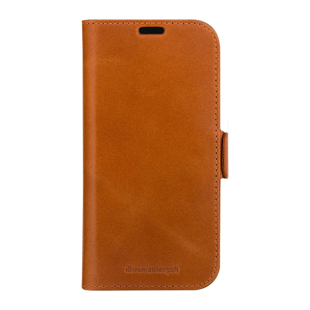 iPhone 15 Pro dbramante1928 Copenhagen Slim Ægte Læder Flip Cover m. Pung - Tan - (DEMO)