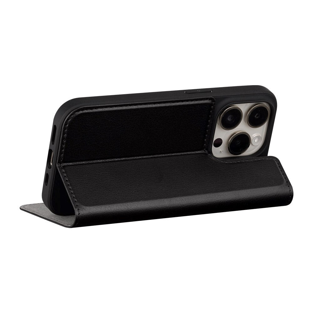 iPhone 15 Pro dbramante1928 Oslo Ultra-Slim Læder Flip Cover m. Pung - Black