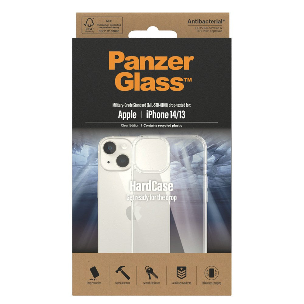 iPhone 14 / 13 Bagside Cover PanzerGlass HardCase Antibakteriel - Gennemsigtig