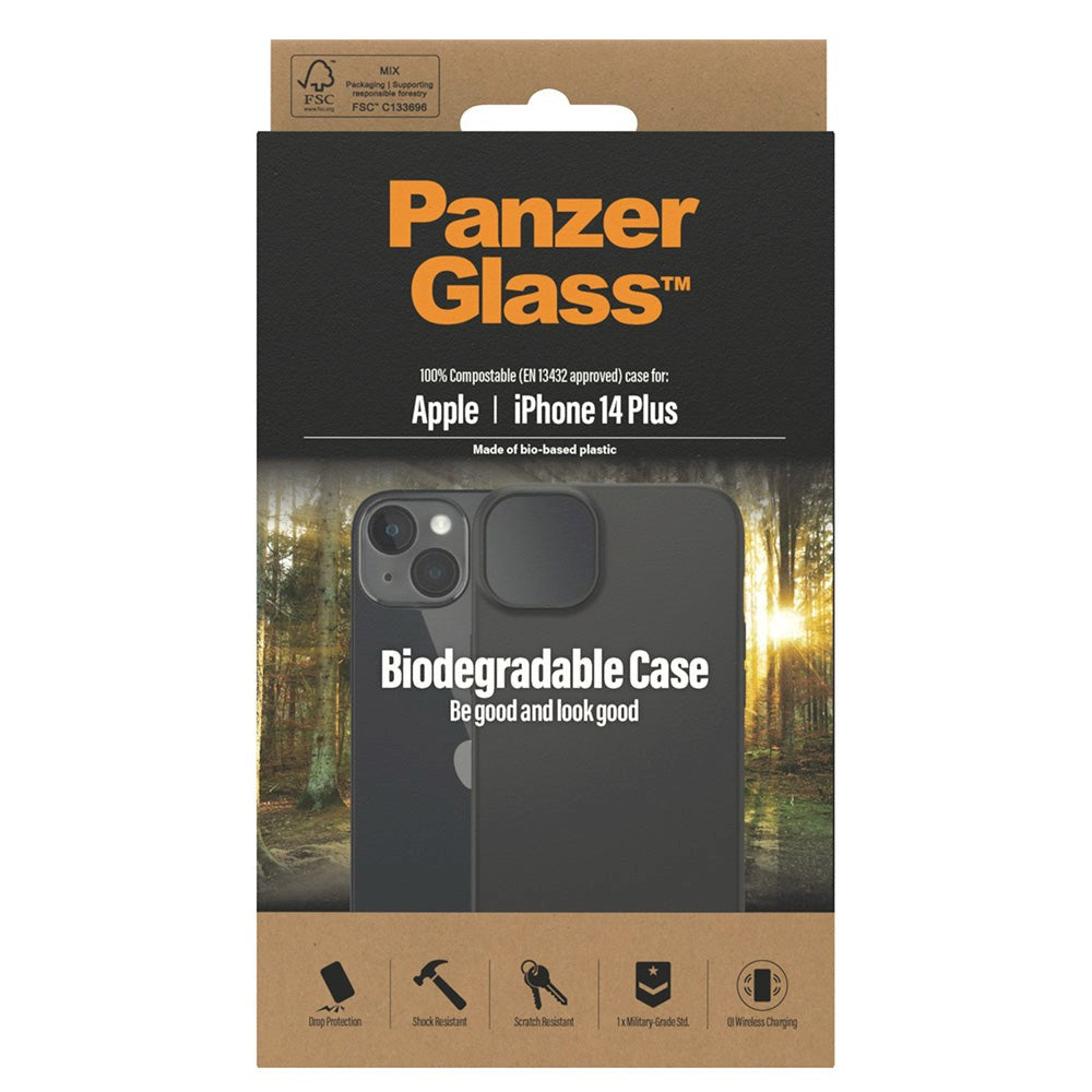 iPhone 14 Plus PanzerGlass Biodegradeable Case - 100% Plantebaseret - Sort