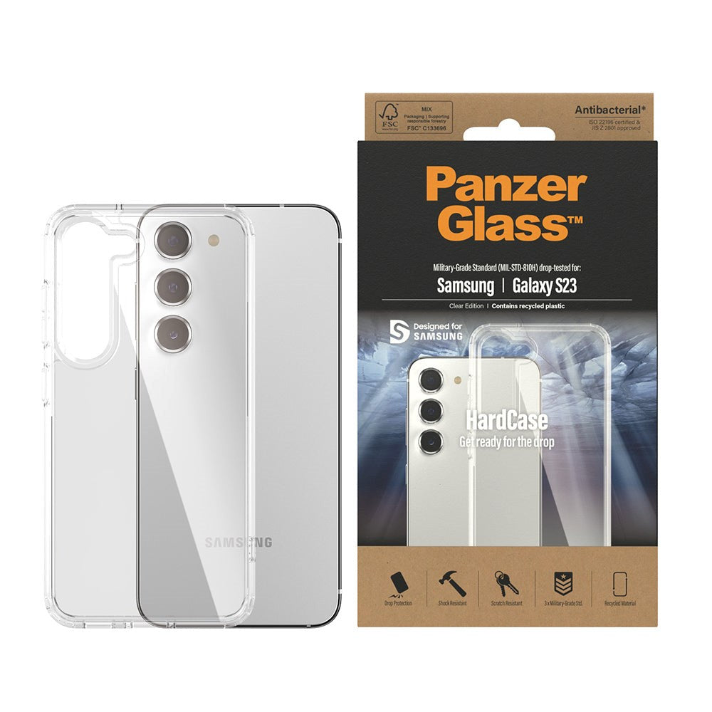 Samsung Galaxy S23 Bagside Cover PanzerGlass HardCase Antibakteriel - Gennemsigtig