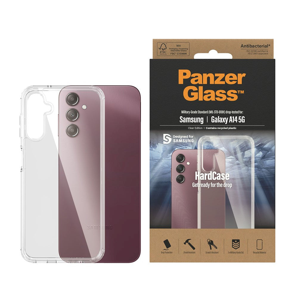 Samsung Galaxy A14 (5G) Bagside Cover PanzerGlass HardCase Antibakteriel - Gennemsigtig