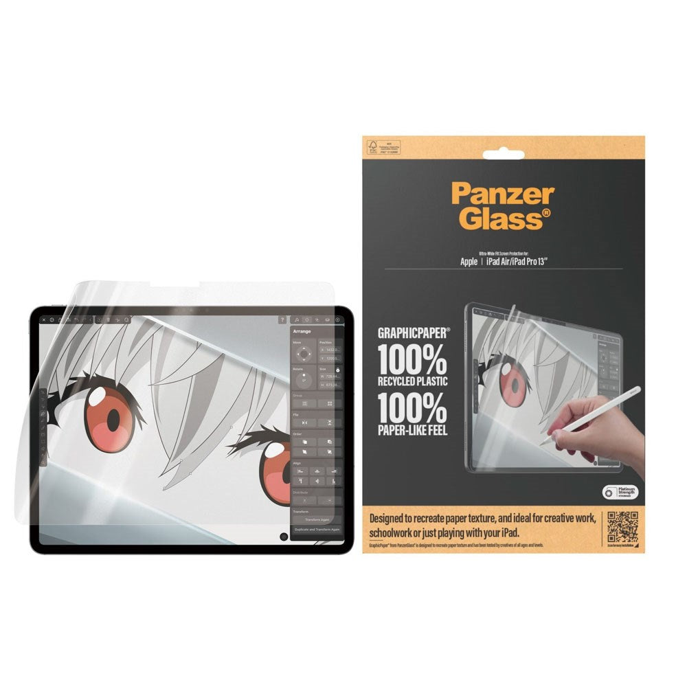 iPad Air 13" (2025 / 2024) / Pro 13" (2025 / 2024) - PanzerGlass GraphicPaper Beskyttelsesfilm - Gennemsigtig
