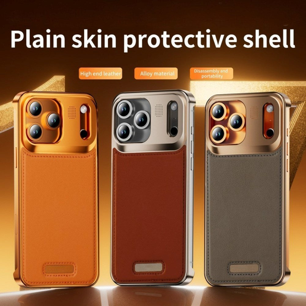 iPhone 17 Pro EIDERWOOD Stilrent Metal Mobilcover m. Kunstlæder - Sølv / Sort
