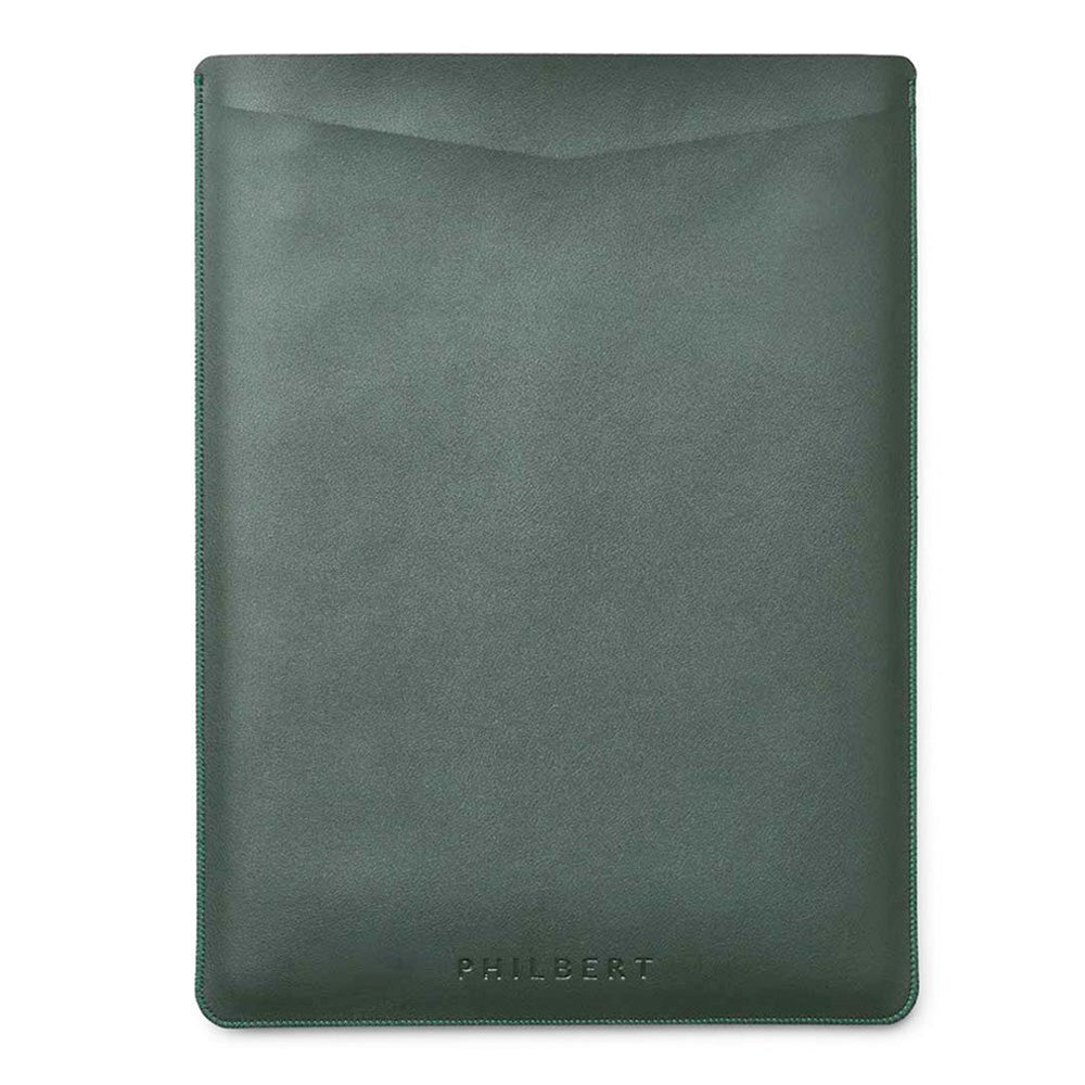 Philbert UltraSlim Vegansk Læder Sleeve m. Strop Til MacBook / Laptop 15" (35,5 x 25 x 2 cm) - Grøn