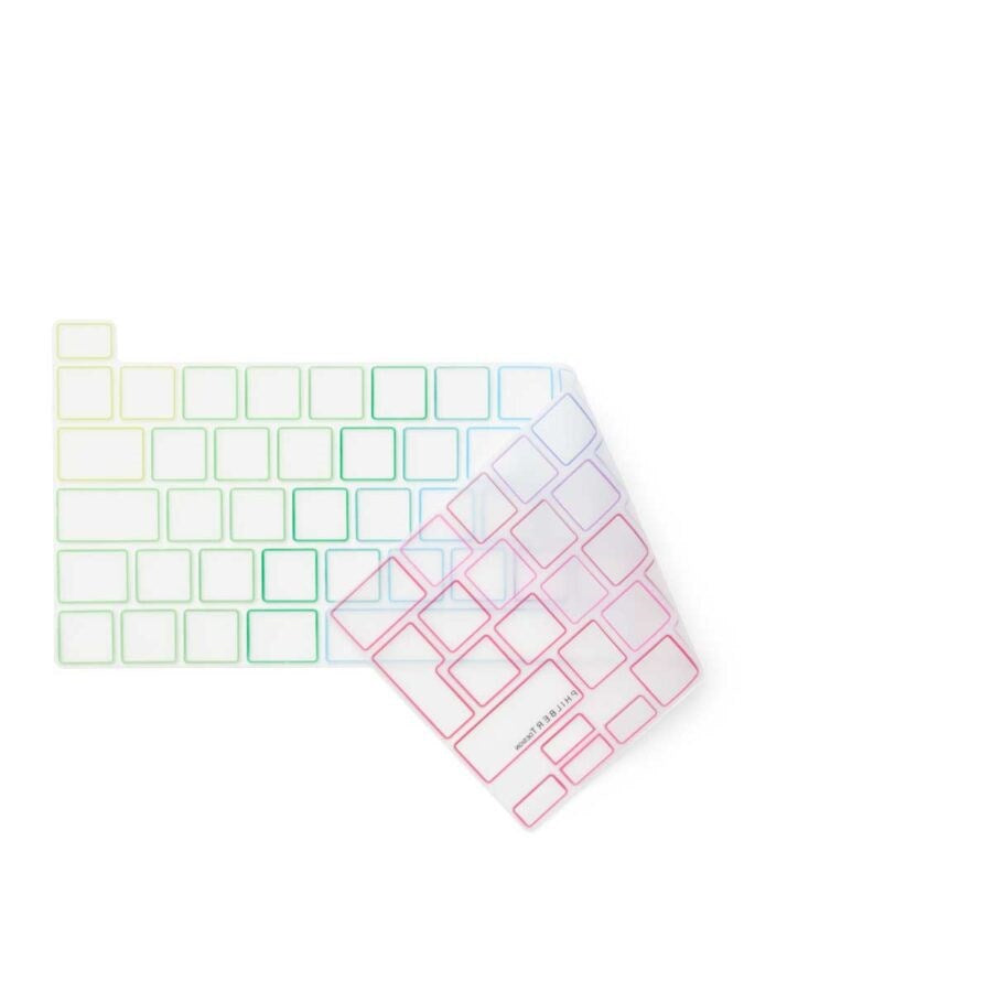 Philbert MacBook Pro 13" TB (2022 / 2020) / 16" TB (2019) Keyboard Cover - Europæisk Tastatur - Transparent / Rainbow