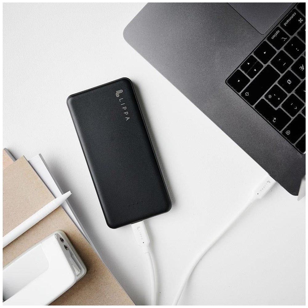 Lippa 10,5W m. USB-A Powerbank 10.000 mAh - Sort