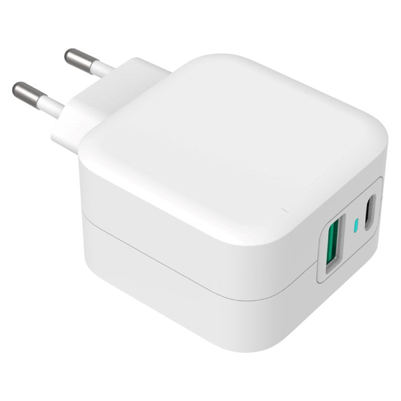 GreyLime 38W Power Delivery Vægoplader - 1 x USB-C / 1 x USB-A - Hvid