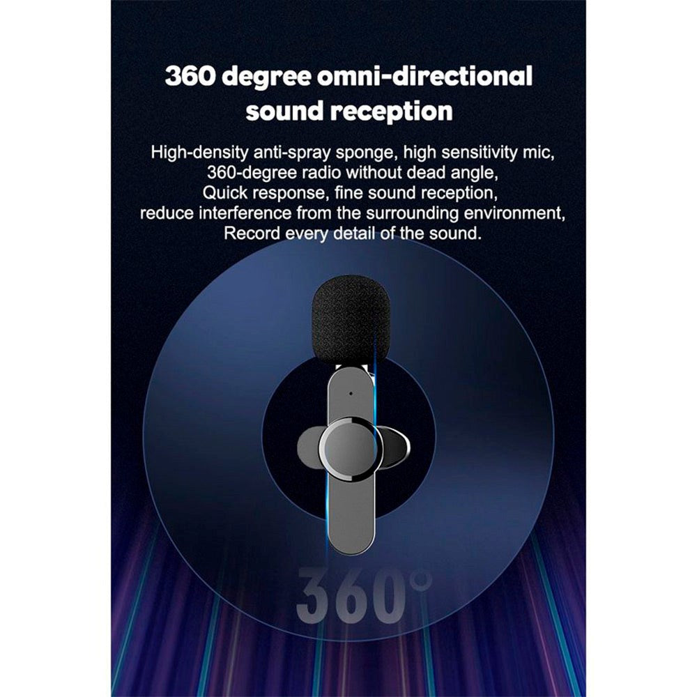 Lippa Trådløs Lavalier Mikrofon m. USB-C - Sort