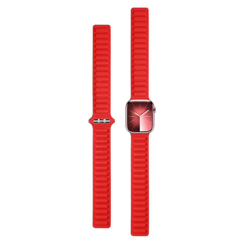 Lippa Apple Watch (38/40/SE/41/42mm) Magnetisk Læder Rem - Rød