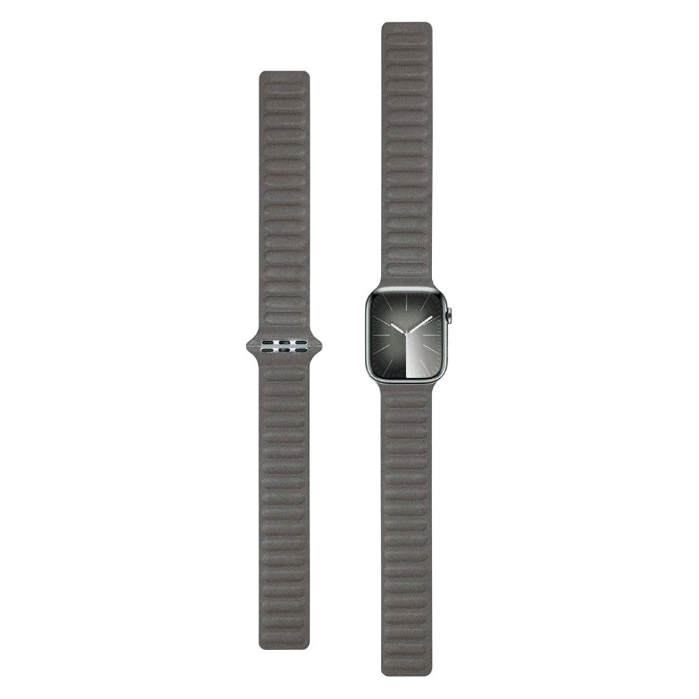 Apple Watch (38/40/SE/41/42mm) Magnetisk Lippa Finewoven Rem - Grå / Taupe