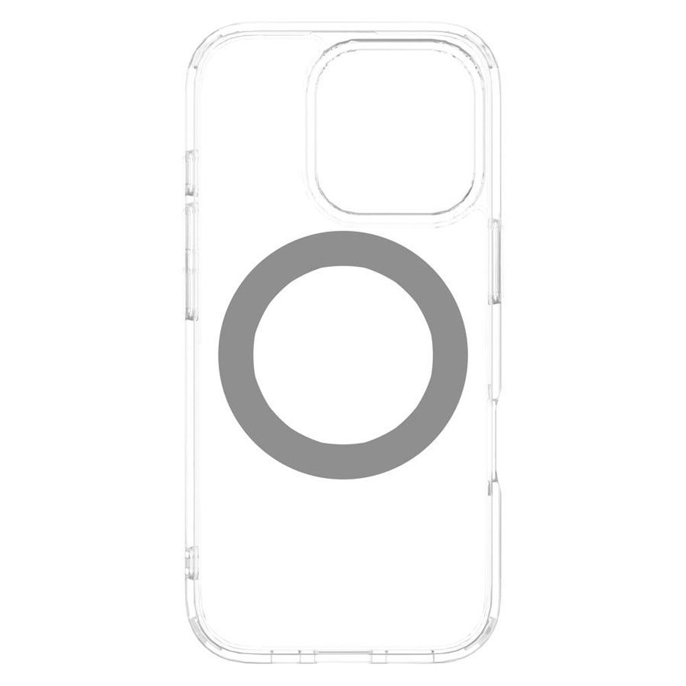 iPhone 16 Pro Lippa Hybrid Plastik Bagside Cover m. Roterbar Kickstand - MagSafe Kompatibel - Gennemsigtig / Sølv