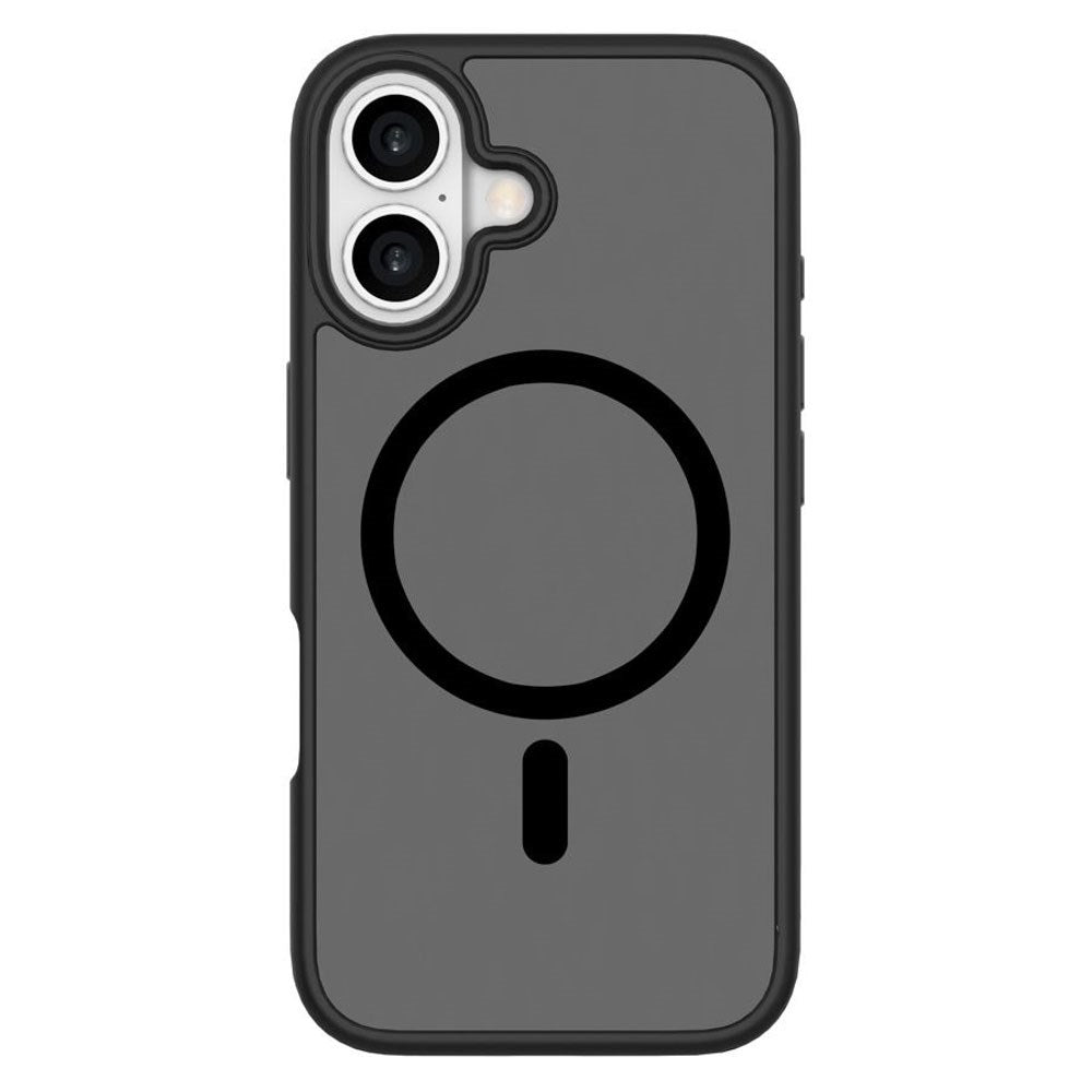 iPhone 16 Lippa Hybrid Plastik Mobil Cover - MagSafe Kompatibel - Mat / Sort