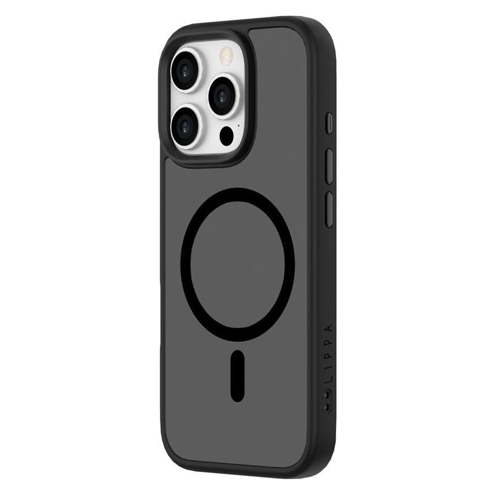 iPhone 16 Pro Lippa Hybrid Plastik Mobil Cover - MagSafe Kompatibel - Mat / Sort