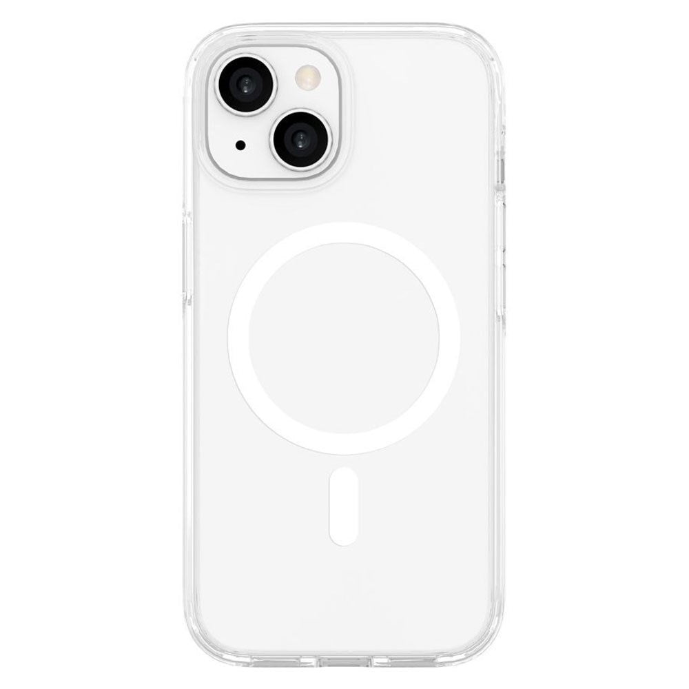 iPhone 15 Lippa Hybrid Plastik Mobil Cover - MagSafe Kompatibel - Gennemsigtig / Hvid