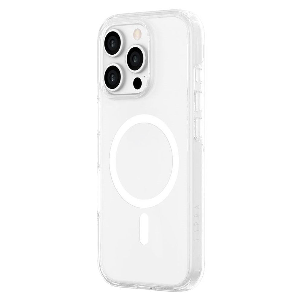 iPhone 16 Pro Lippa Hybrid Plastik Mobil Cover - MagSafe Kompatibel - Gennemsigtig / Hvid