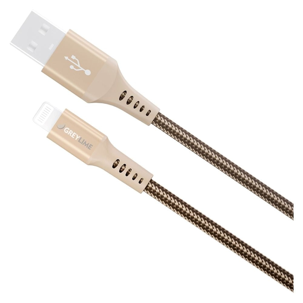 GreyLime 12W Braided USB-A til Lightning Kabel 50 centimeter - Beige