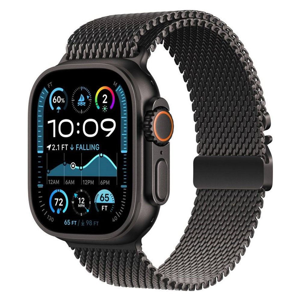 Apple Watch (42/44/SE/45/46/49mm) Lippa Rustfri Stål Rem - inkl. Lås - Sort