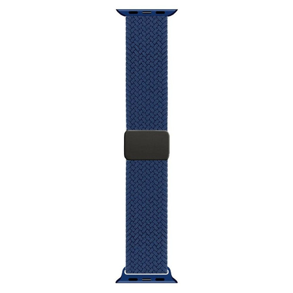 Apple Watch (42/44/SE/45/46/49mm) Nylon Rem Lippa - Magnetisk Lås - Blå
