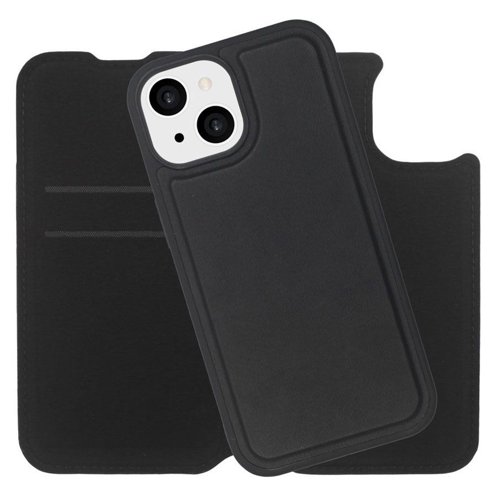 iPhone 15 Lippa Kunstlæder Wallet Flip Cover - Sort