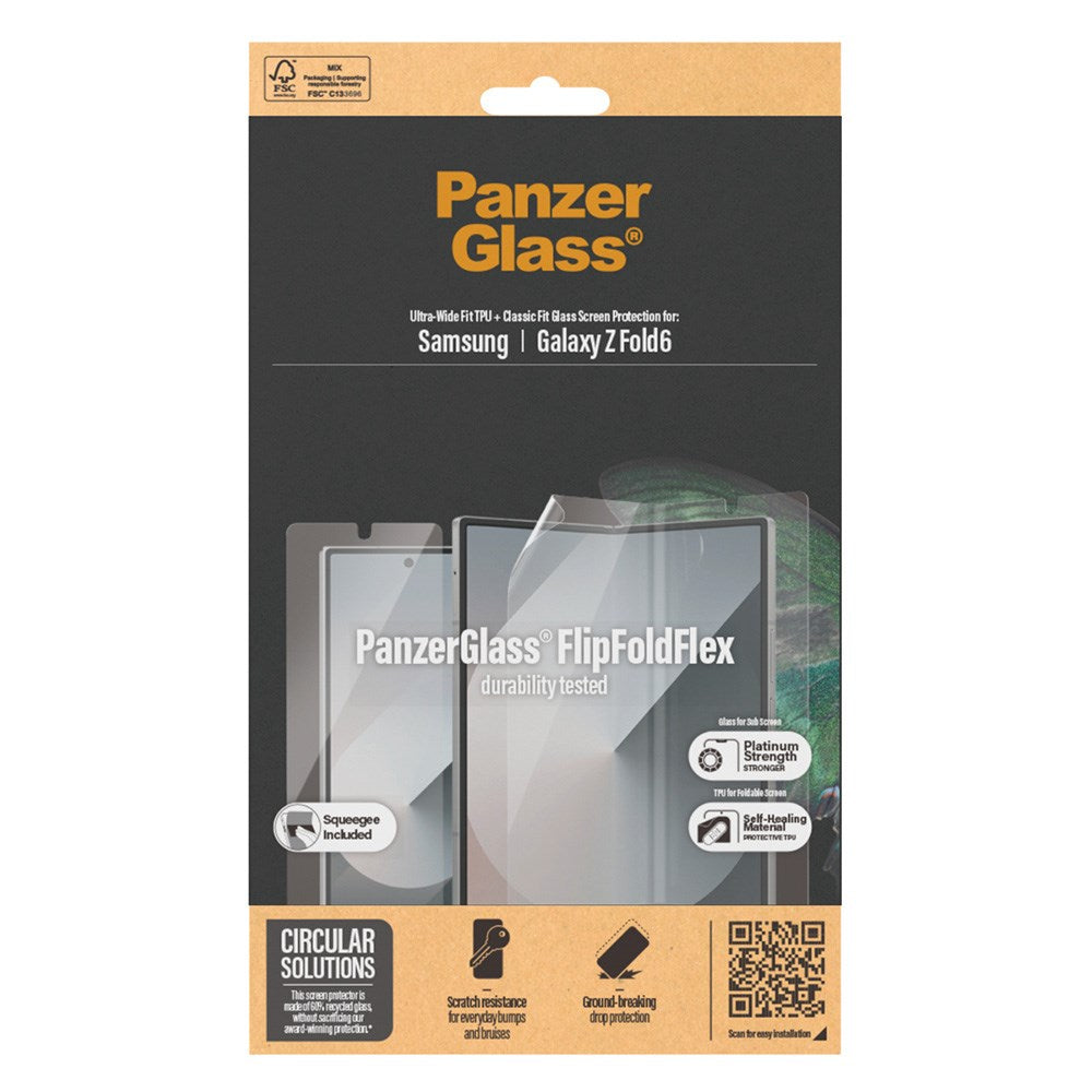 Samsung Galaxy Z Fold6 PanzerGlass FlipFoldFlex Beskyttelsesglas - Platinum Strength - Gennemsigtig