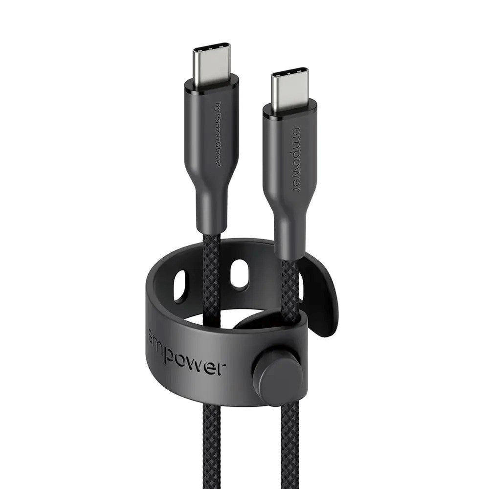 empower by PanzerGlass Racing 1.2m / 60W USB-C til USB-C Kabel - Space Black