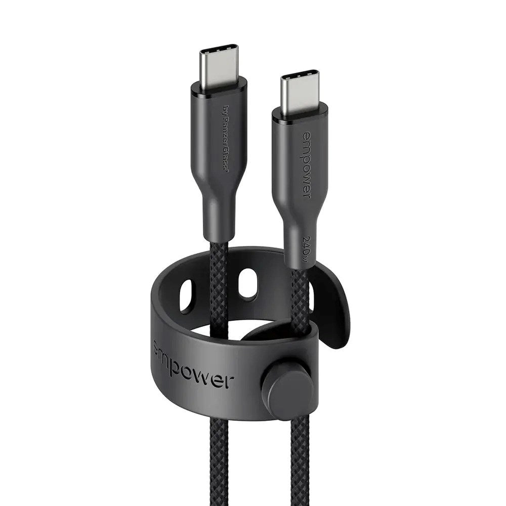 empower by PanzerGlass Racing 1.2m / 240W USB-C til USB-C Kabel - Space Black